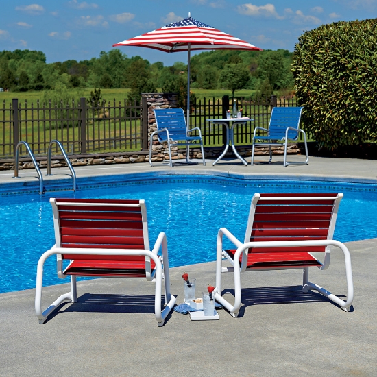 Slat outdoor seating