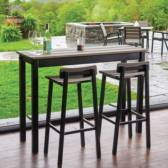 Telescope casual aluminum bar table with polymer top
