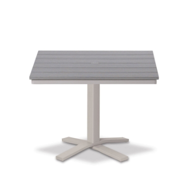 Telescope Casual 36" Square Rustic Polymer Dining Table with Pedestal Base - T110R-2X20