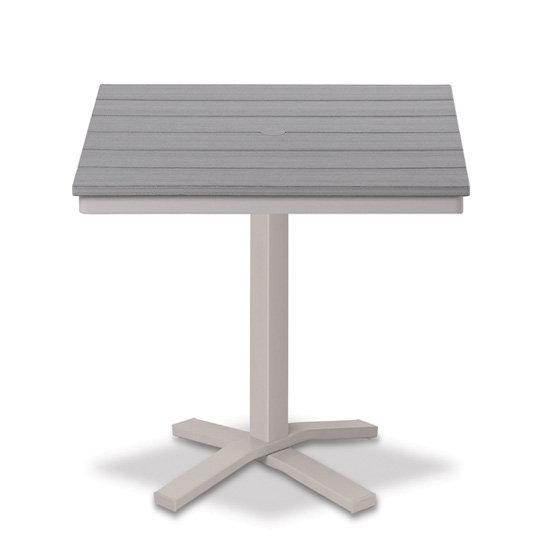 Telescope Casual 36" Square Rustic Polymer Balcony Table with Pedestal Base - T110R-3X20