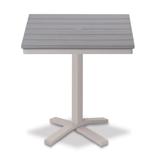 Telescope Casual 36" Square Rustic Polymer Bar Table with Pedestal Base - T110R-4X20