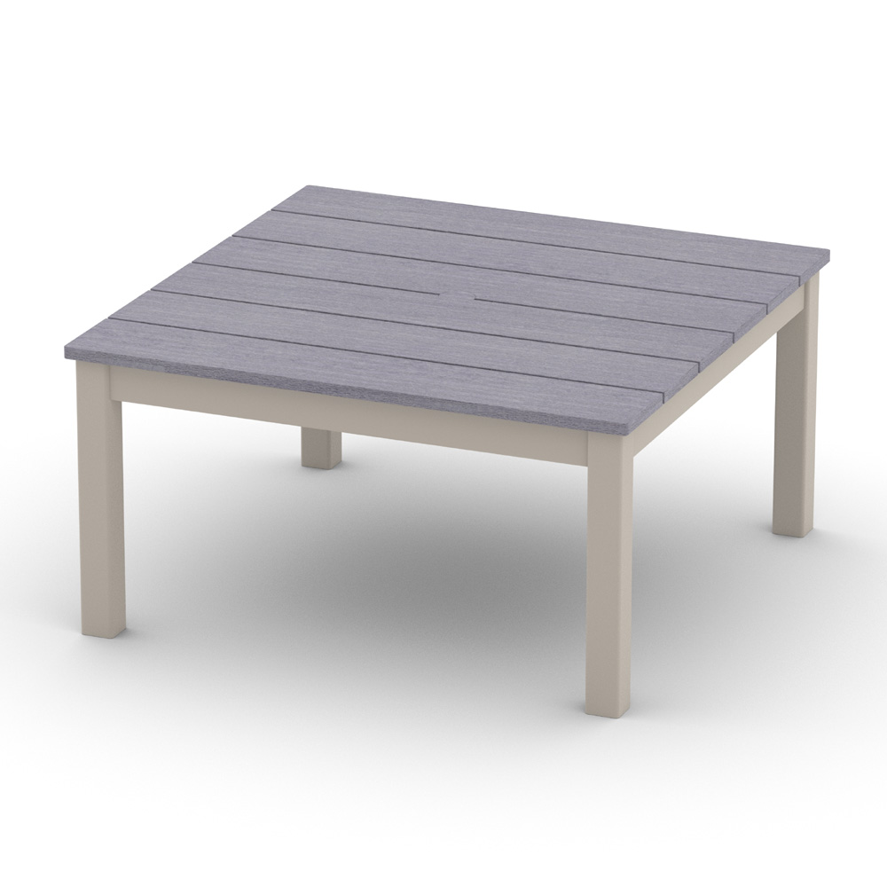 Telescope Casual 36" Square Rustic Polymer Coffee Table with Parsons Legs - T110R-8M00