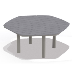 Telescope Casual 62" Hexagon Rustic Polymer Dining Table - TM00R-2M00