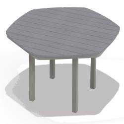 Telescope Casual 62" Hexagon Rustic Polymer Bar Table - TM00R-4M00