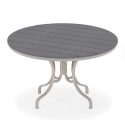 Telescope Casual 48" Round Rustic Polymer Dining Table with Deluxe Base - TM80R-2280