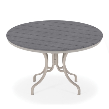 Telescope Casual 48" Round Rustic Polymer Dining Table with Deluxe Base - TM80R-2280