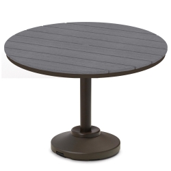 Telescope Casual 48" Round Rustic Polymer Dining Table with 120 lb Pedestal Base - TM80R-2P50