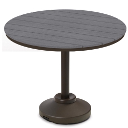 Telescope Casual 48" Round Rustic Polymer Balcony Table with 120 lb Pedestal Base - TM80R-3P50