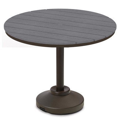 Telescope Casual 48" Round Rustic Polymer Balcony Table with 120 lb Pedestal Base - TM80R-3P50