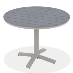 Telescope Casual 48" Round Rustic Polymer Balcony Table with Pedestal Base - TM80R-3X20