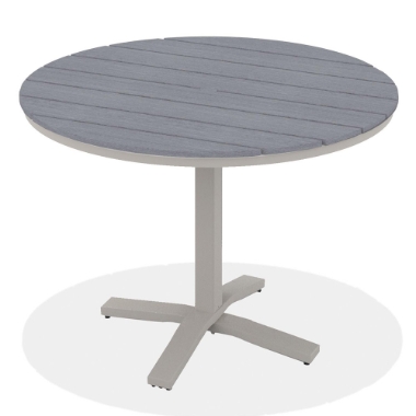 Telescope Casual 48" Round Rustic Polymer Balcony Table with Pedestal Base - TM80R-3X20