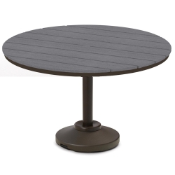 Telescope Casual 54" Round Rustic Polymer Dining Table with 120 lb Pedestal Base - TP20R-2P50