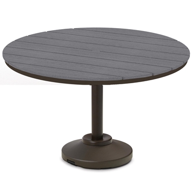 Telescope Casual 54" Round Rustic Polymer Dining Table with 120 lb Pedestal Base - TP20R-2P50