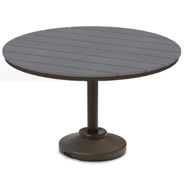 Telescope Casual 54" Round Rustic Polymer Dining Table with 120 lb Pedestal Base - TP20R-2P50