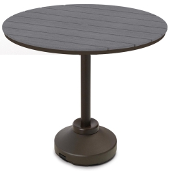Telescope Casual 54" Round Rustic Polymer Bar Table with 120 lb Pedestal Base - TP20R-4P50