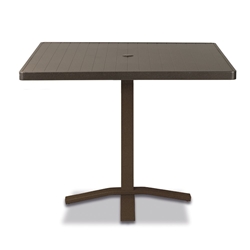 Telescope Casual Aluminum Slat 36" Square Balcony Height Table with Pedestal Base - 3180-TOP-3X20