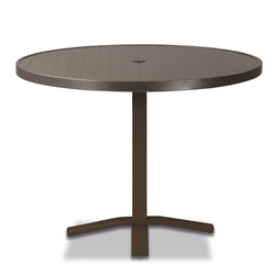 Telescope Casual Aluminum Slat 36" Round Balcony Height Table with Pedestal Base - 3230-TOP-3X20
