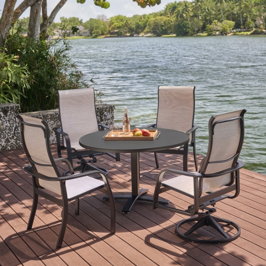 Telescope Casual Soho Sling Round Outdoor Dining Set for 4 - TC-SOHO-SET2