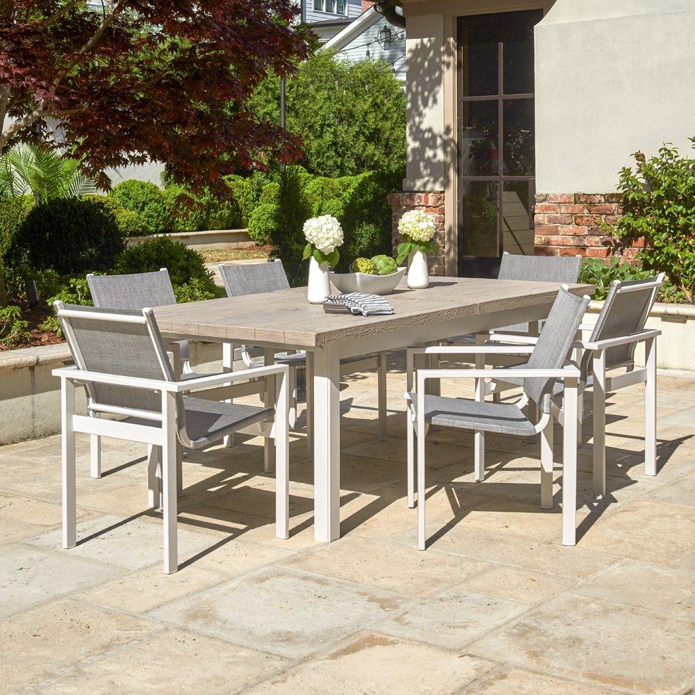 Telescope Casual Tribeca Modern Outdoor, Modern Outdoor Dining Set For 6