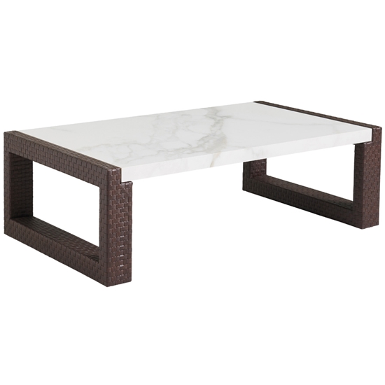 Tommy Bahama Abaco 52" x 30" Rectangle Cocktail Table with Stone Top - 3420-947