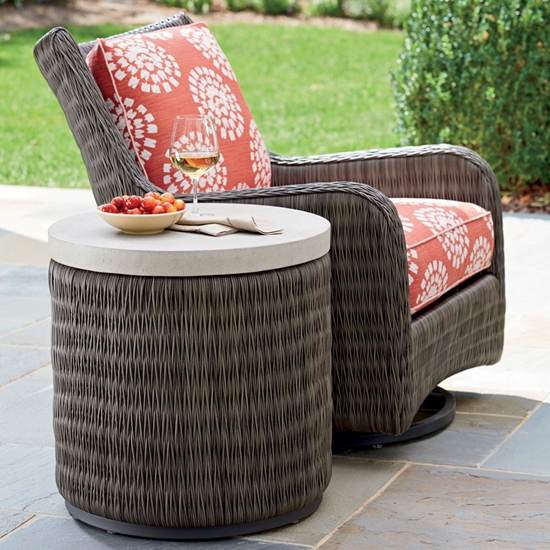 Tommy Bahama Cypress Point Ocean Terrace Occasional Swivel Glider and Side Table Se - TB-CYPRESSPOINT-SET12