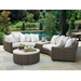 Tommy Bahama Cypress Point Curved Wicker Outdoor Sectional with Wedge Table - TB-CYPRESSPOINT-SET4