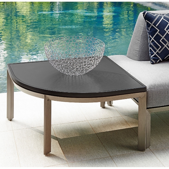 Del mar aluminum Sectional Corner Table with laminate top