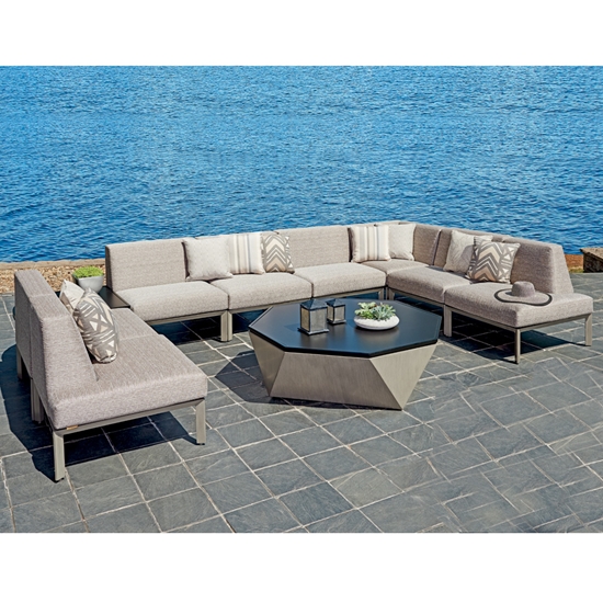 Tommy bahama aluminum sectional with deep seating cushions