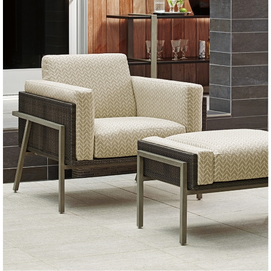 del mar aluminum ottoman with foam cushion
