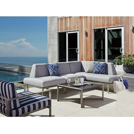 Tommy bahama aluminum sectional with deep seating cushions