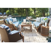 Harbor Isle Cushion Outdoor Love Seat and Lounge Chair Patio Set