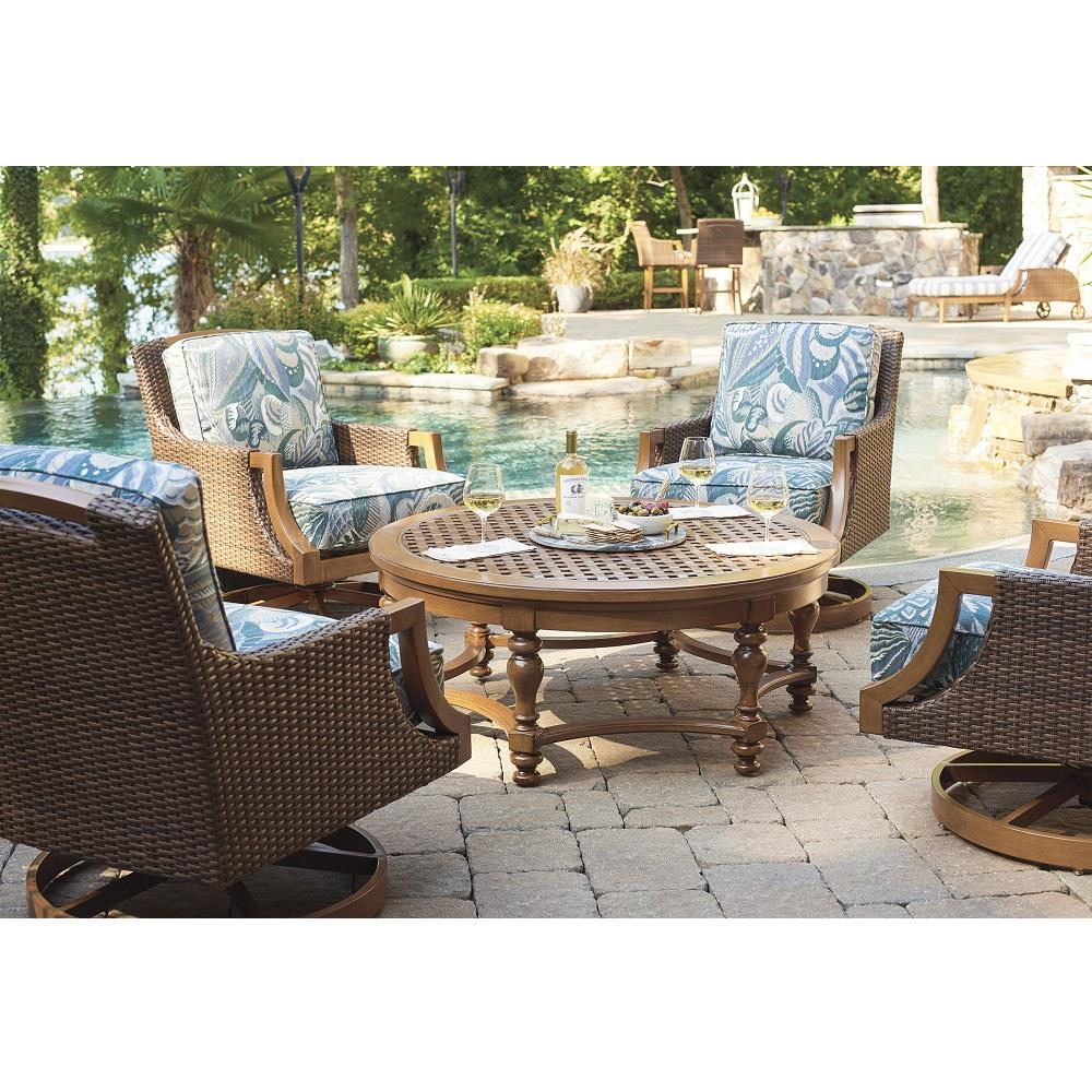 Tommy Bahama Harbor Isle Swivel Rocker Lounge Chair Set with Cocktail Table - TB-HARBORISLE-SET5