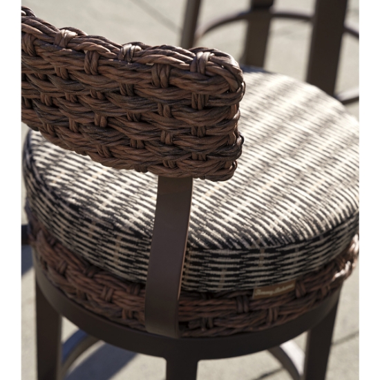 Kilimanjaro Swivel Bar Stool back detail