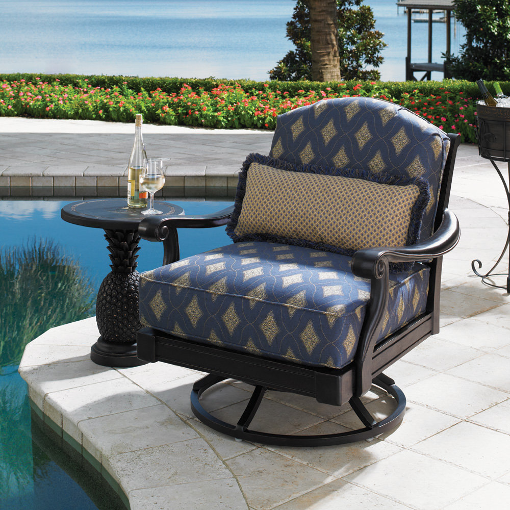 Tommy Bahama Kingston Sedona Swivel Lounge Chair with Pineapple Side Table - TB-KINGSTON-SET11