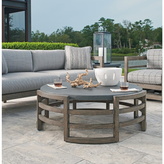 La jolla teak cocktail table with slate top