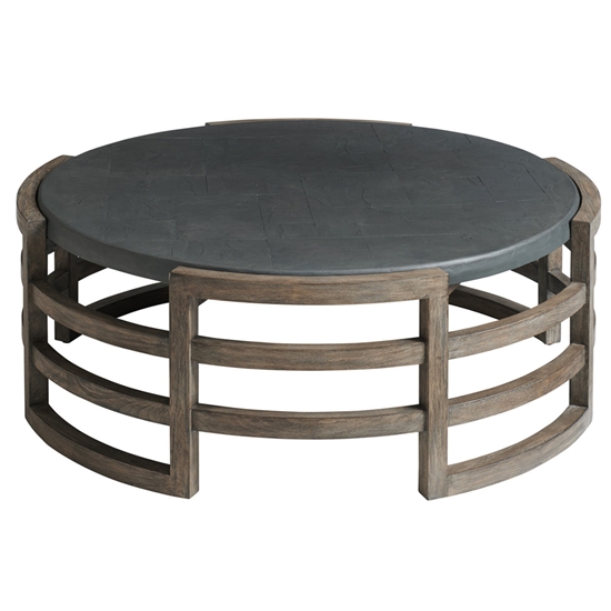 La Jolla Round Cocktail Table with Faux Slate Top