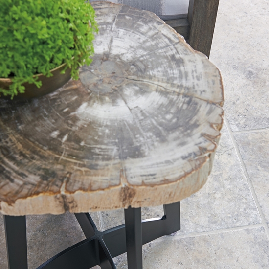 Alfresco Living Petrified Wood Side Table