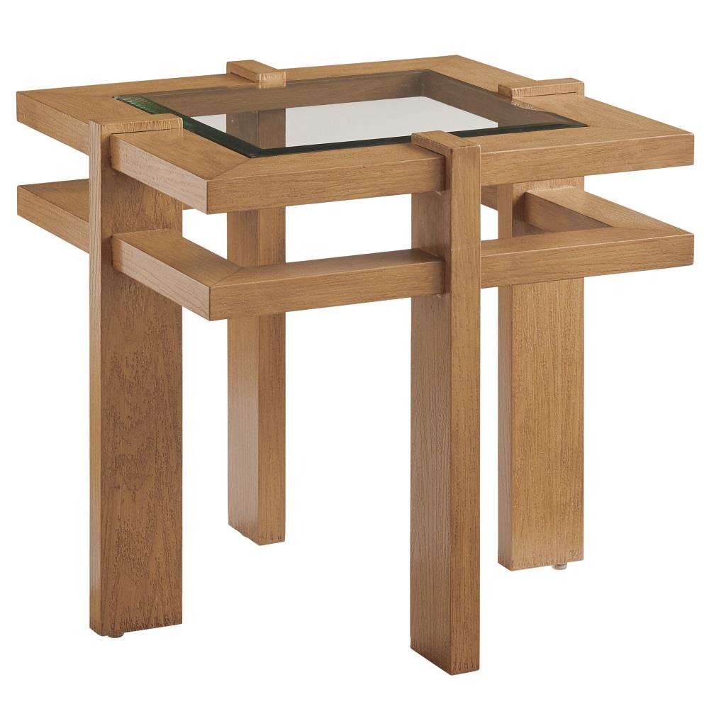 Tommy Bahama Los Altos Valley View Square End Table with Glass Top - 3930-957