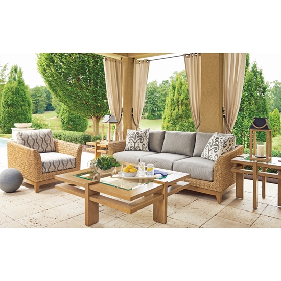 Los Altos Valley View wicker sectional with deep seating cushions
