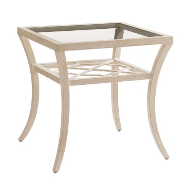 Tommy Bahama Misty Garden 24" Square End Table with Glass Top - 3239-955