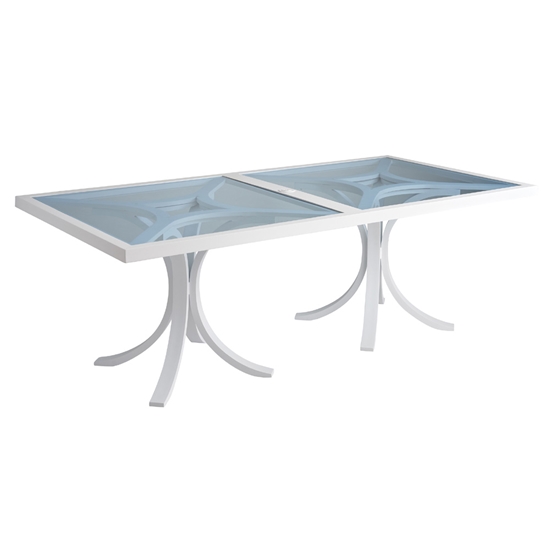 Ocean Breeze 88" x 44" Rectangle Dining Table with Glass Top