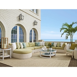 Tommy Bahama Ocean Breeze Outdoor Sectional with Glass Tables - TB-OCEANBREEZE-SET4