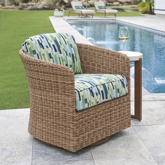 Palm Desert Poolside Swivel Occassional Chair lifestyle
