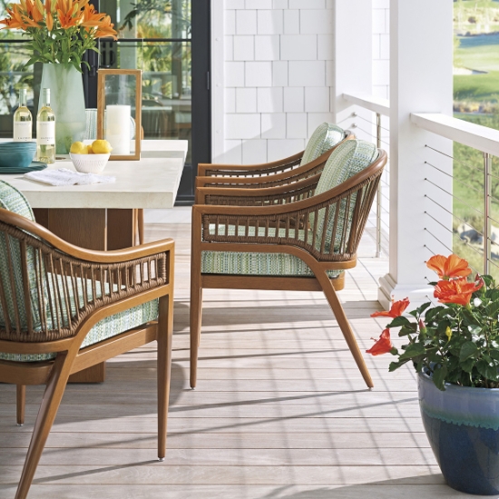 Palm Desert Poolside Arm Dining Chair lifestyle