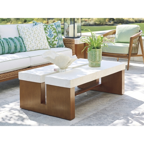 Palm Desert Poolside Rectangular Cocktail Table lifestyle