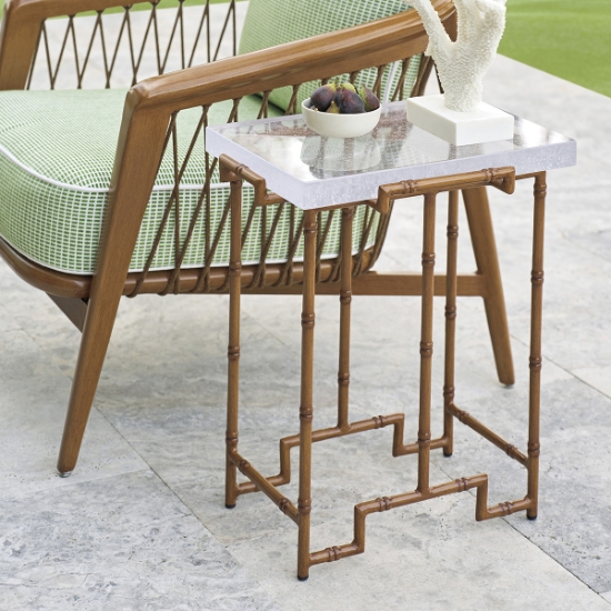 Palm Desert Poolside Accent Table lifestyle