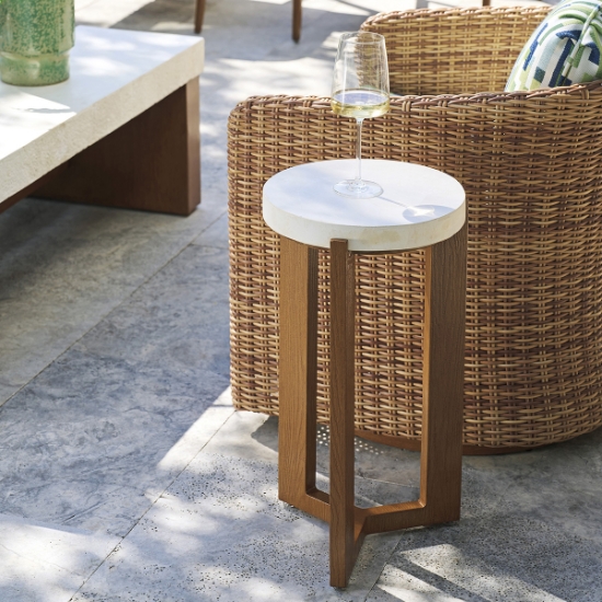 Palm Desert Poolside Accent Table lifestyle