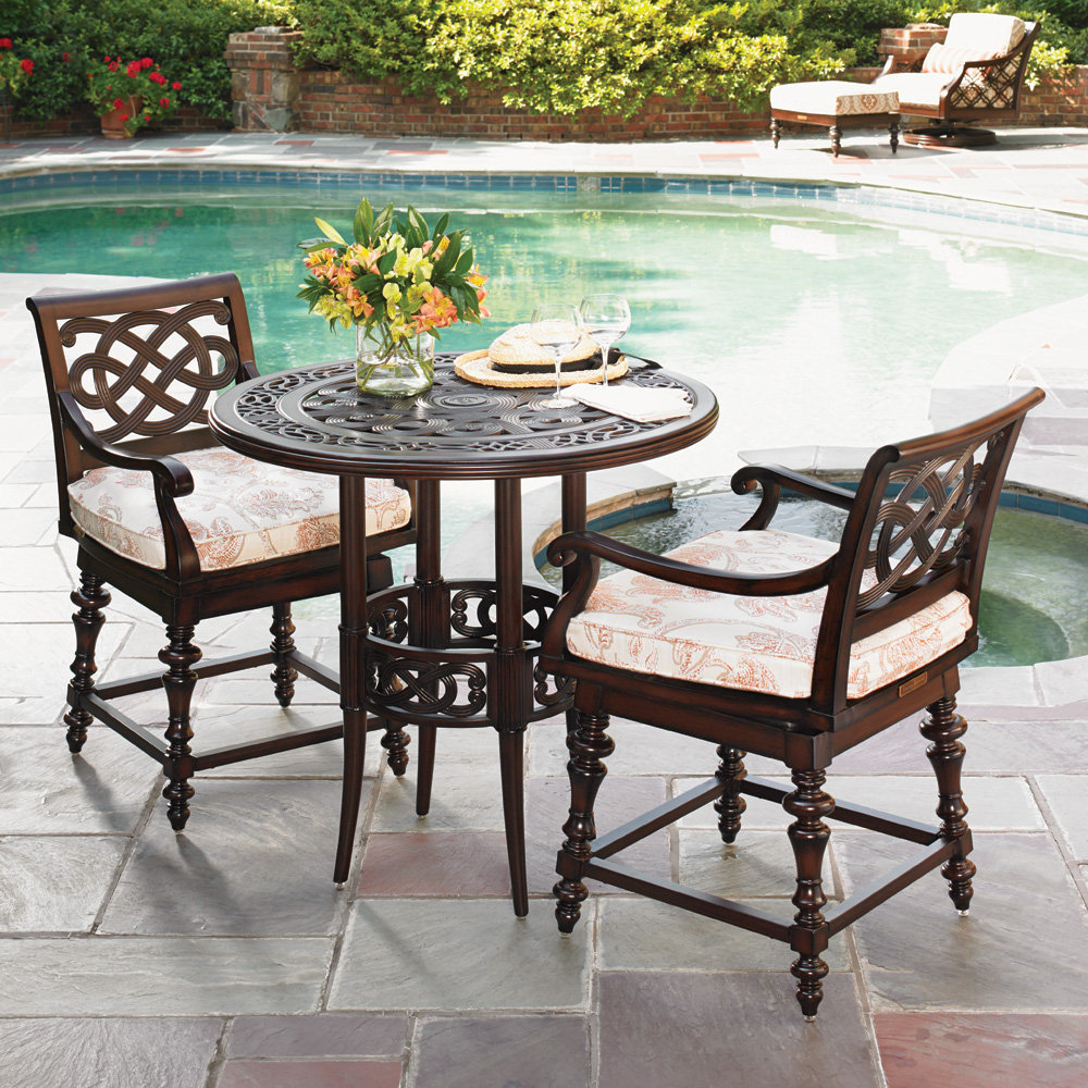 Tommy Bahama Black Sands Counter Height Bistro Set for 2 - TB-BLACKSANDS-SET4