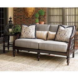 Tommy Bahama Black Sands Outdoor Love Seat and Side Table Set - TB-BLACKSANDS-SET9