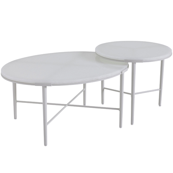 Seabrook Bunching Cocktail Table with Glass Top